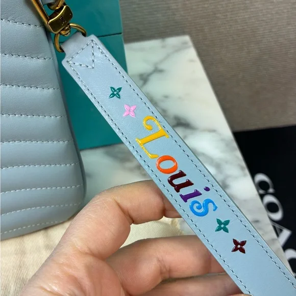 🚨SOLD🚨NWT Authentic Louis Vuitton Calfskin New Wave Blue Zipped Pochette - Picture 3 of 12